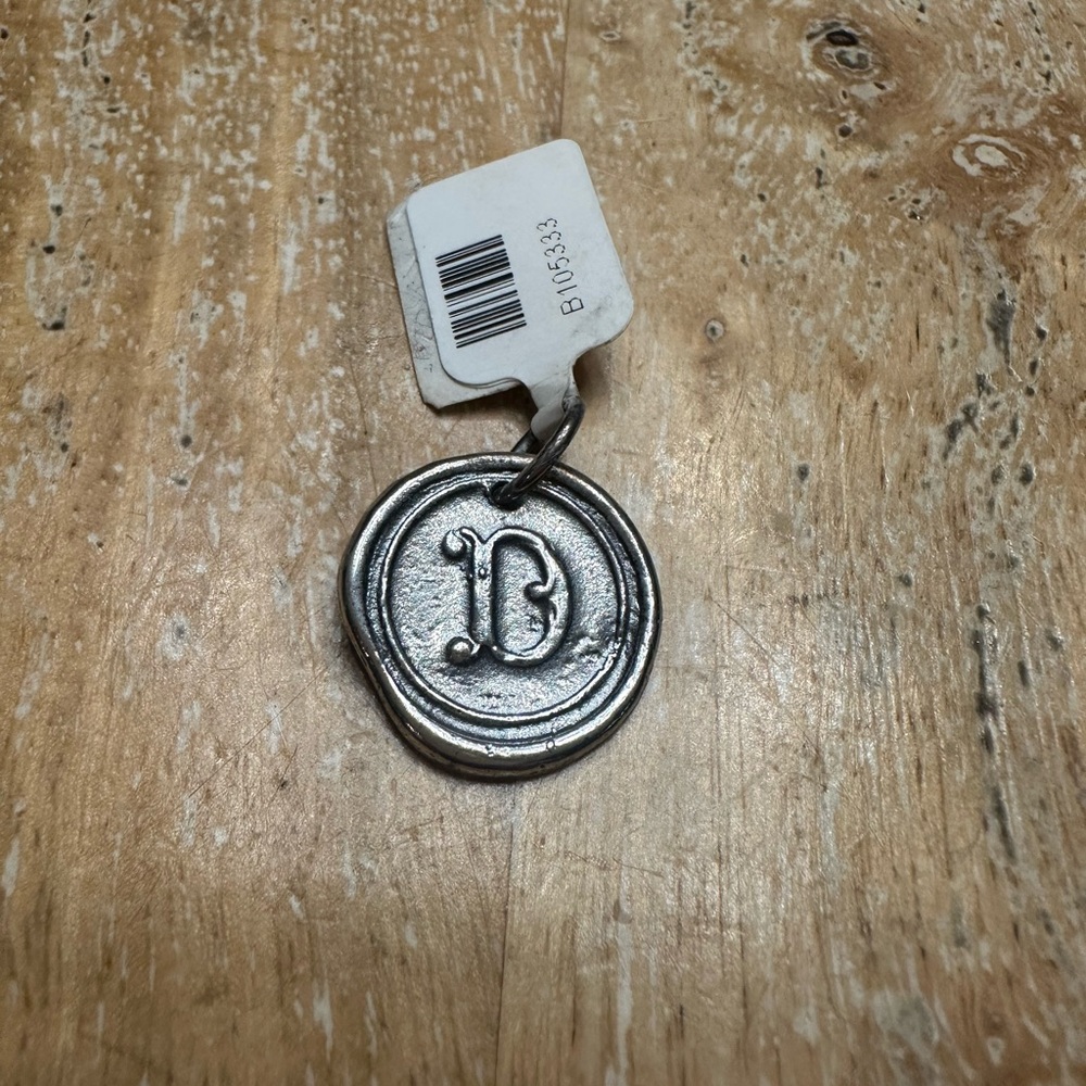 Waxing Poetic Sterling Silver Monogram Pendant Charm Letter D
